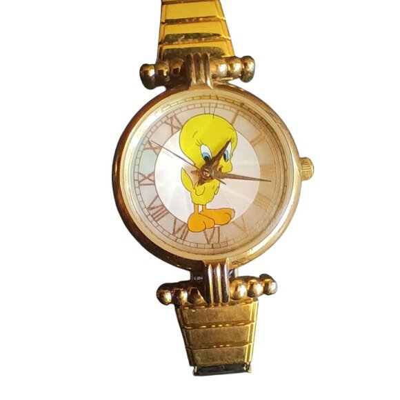 Tweety Bird Warner Bros Collectors Watch Gold-Tone Quartz Dead Battery - Picture 3 of 6